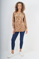 Verity Off The Shoulder Velour Animal Printed Top