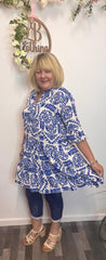 Pippa Abstract Print Smock Tunic Dress - LB Boutique