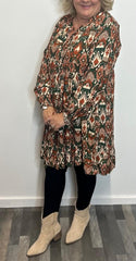 Lydia Printed Waterfall Tunic - LB Boutique