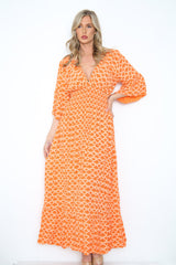 Donna Diamond Print Maxi Dress - LB Boutique