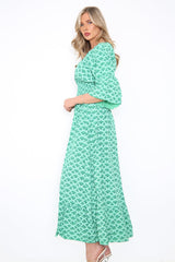 Donna Diamond Print Maxi Dress - LB Boutique