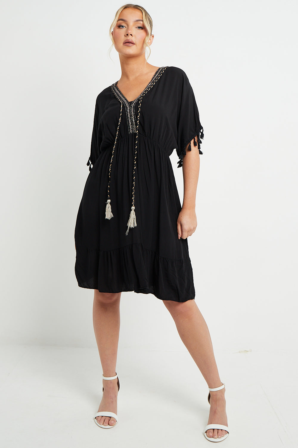 Katrina Tassel Detail Midi Dress - LB Boutique