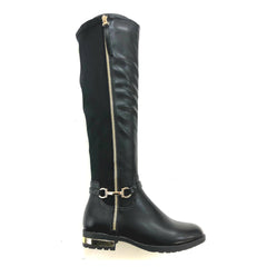 Cassie Leather Look Over The Knee Boots - LB Boutique