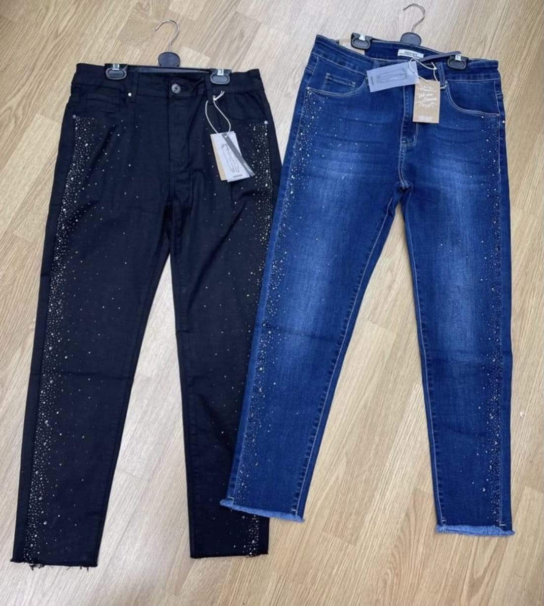 Elyse Diamante Encrusted High Waist Skinny Jeans - LB Boutique