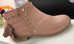 Tamara Stud and Bow Back Ankle Boots - LB Clothing