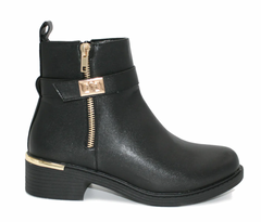 Ellis Gold Heel Wide Fit Ankle Boots - LB Boutique