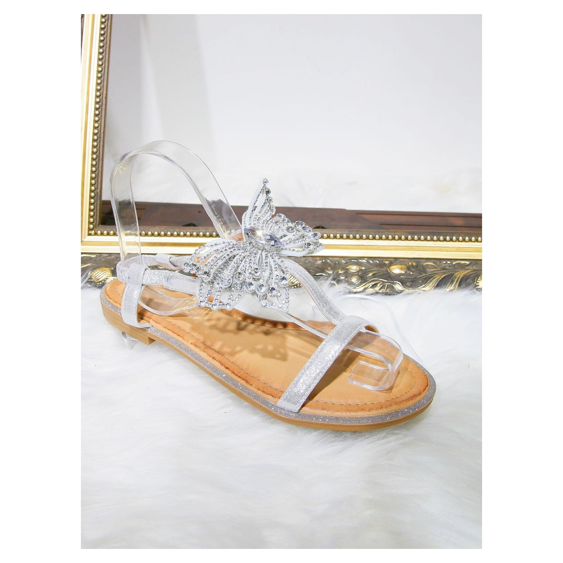 Brianna Diamante Butterfly Sandals - LB Boutique