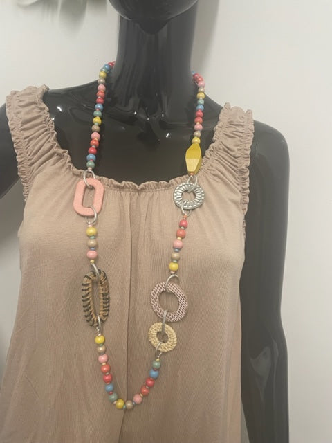 Barbara Bead And Disc Detail Necklace - LB Boutique