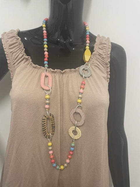 Barbara Bead And Disc Detail Necklace - LB Boutique