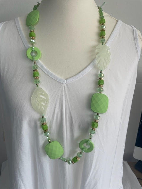 Laurel Leaf And Bead Detail Necklace - LB Boutique
