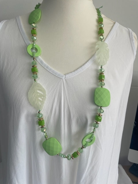 Laurel Leaf And Bead Detail Necklace - LB Boutique