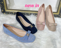 Babs Bow Front Diamante Loafers