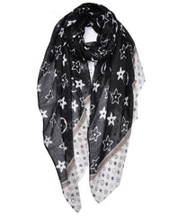 Sinita Star and Flower Print Scarf - LB Clothing