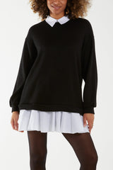 Tamara Two in One Knitted Collar Shirt Jumper