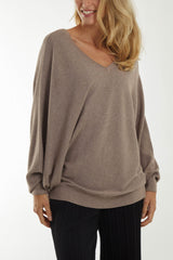 Lydia V-Neck Relaxed Fit Batwing Sleeve Jumper