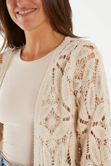 Sammy Crochet 3/4 Sleeve Cardigan