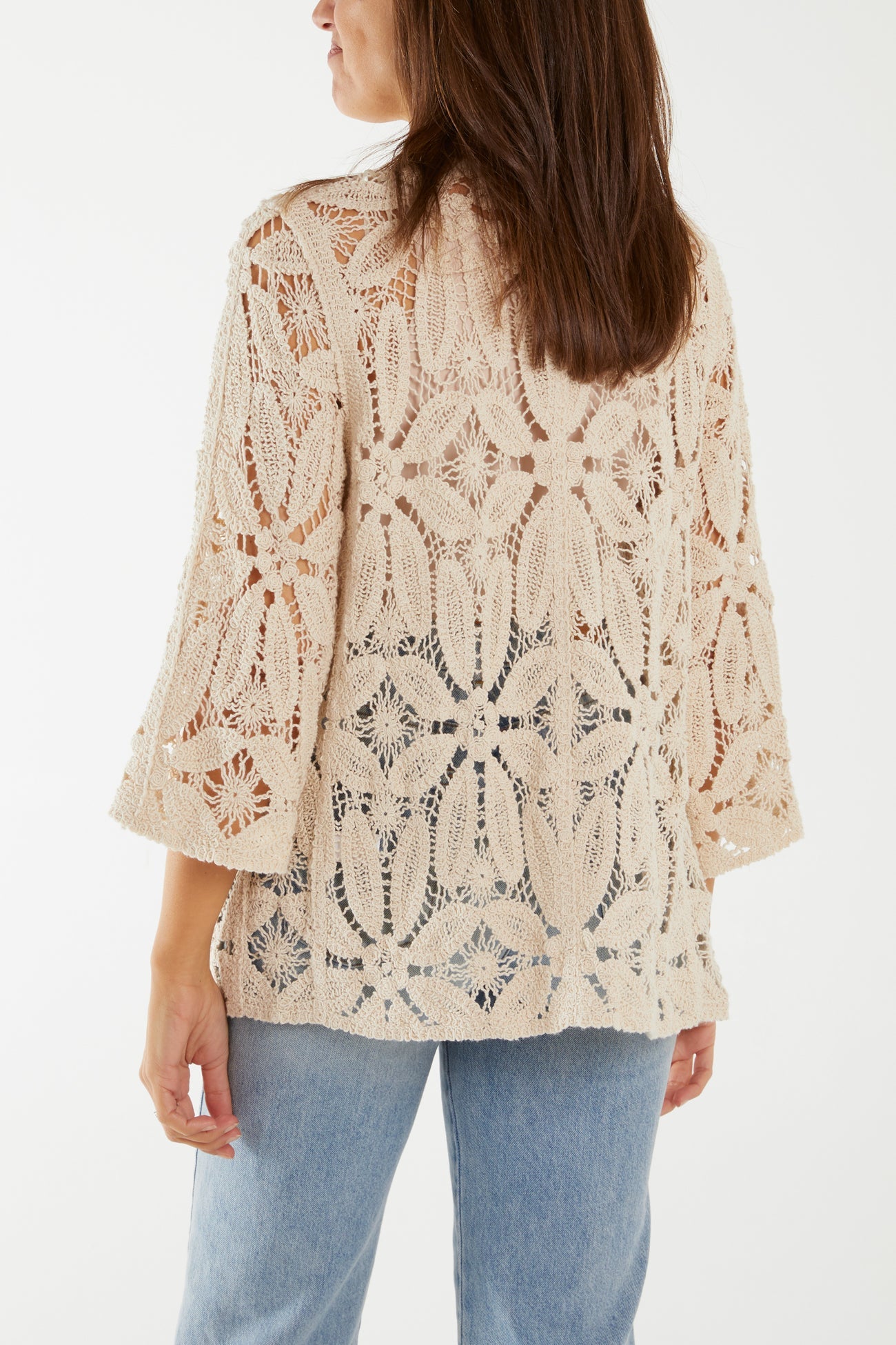 Sammy Crochet 3/4 Sleeve Cardigan