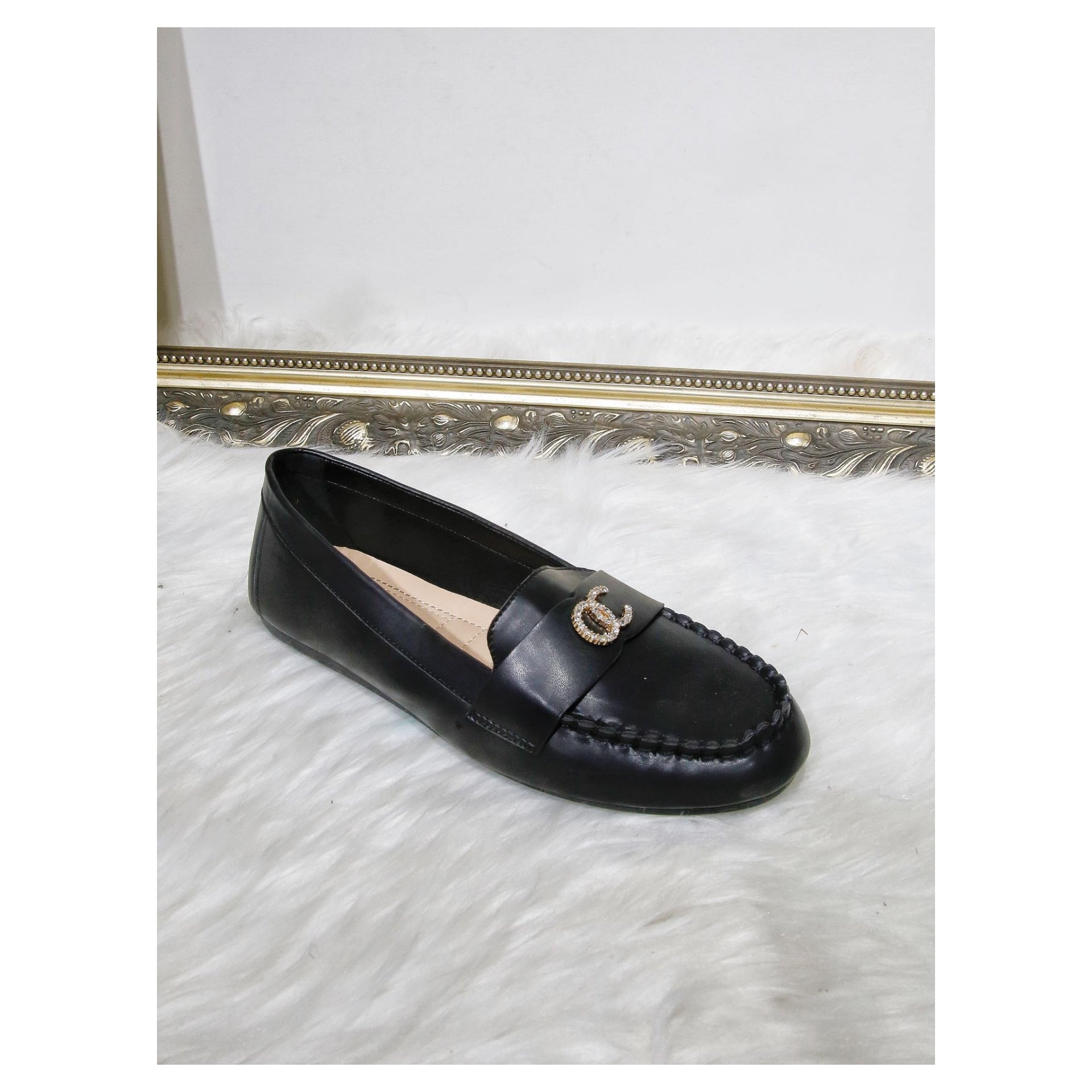 Kimberley Diamante Front Comfy Loafers