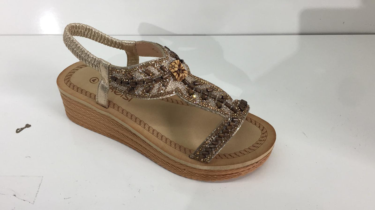 Amora Diamante Detail Sling Back Sandals - LB Boutique