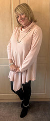 Marnie Cowl Neck Patterned Asymmetrical Hem Tunic