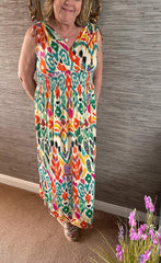 Maddy Sleeveless Multi Colour Maxi Dress - LB Boutique