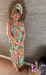 Maddy Sleeveless Multi Colour Maxi Dress - LB Boutique