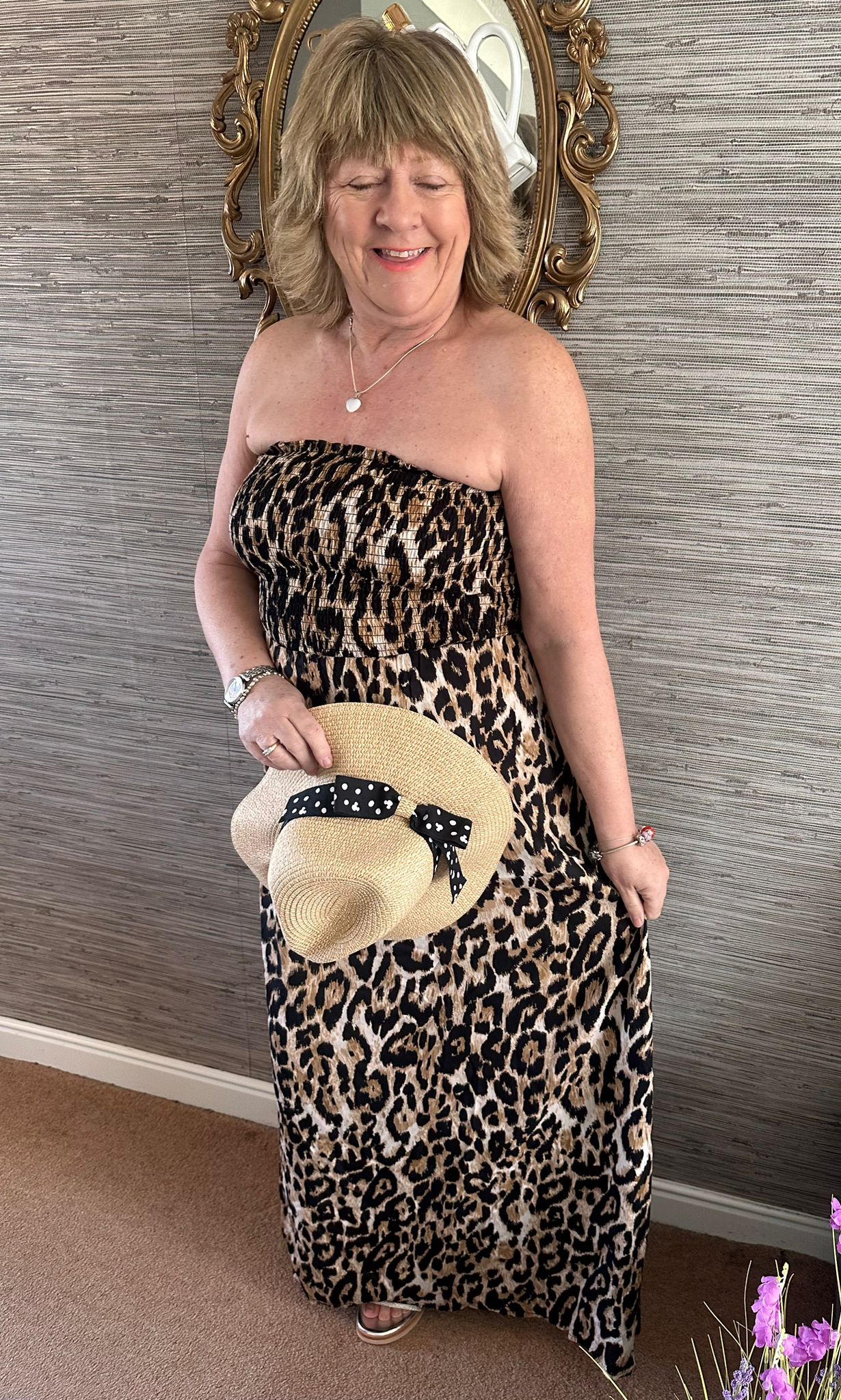 Cindy Strapless Animal Shirred Maxi Dress - LB Boutique