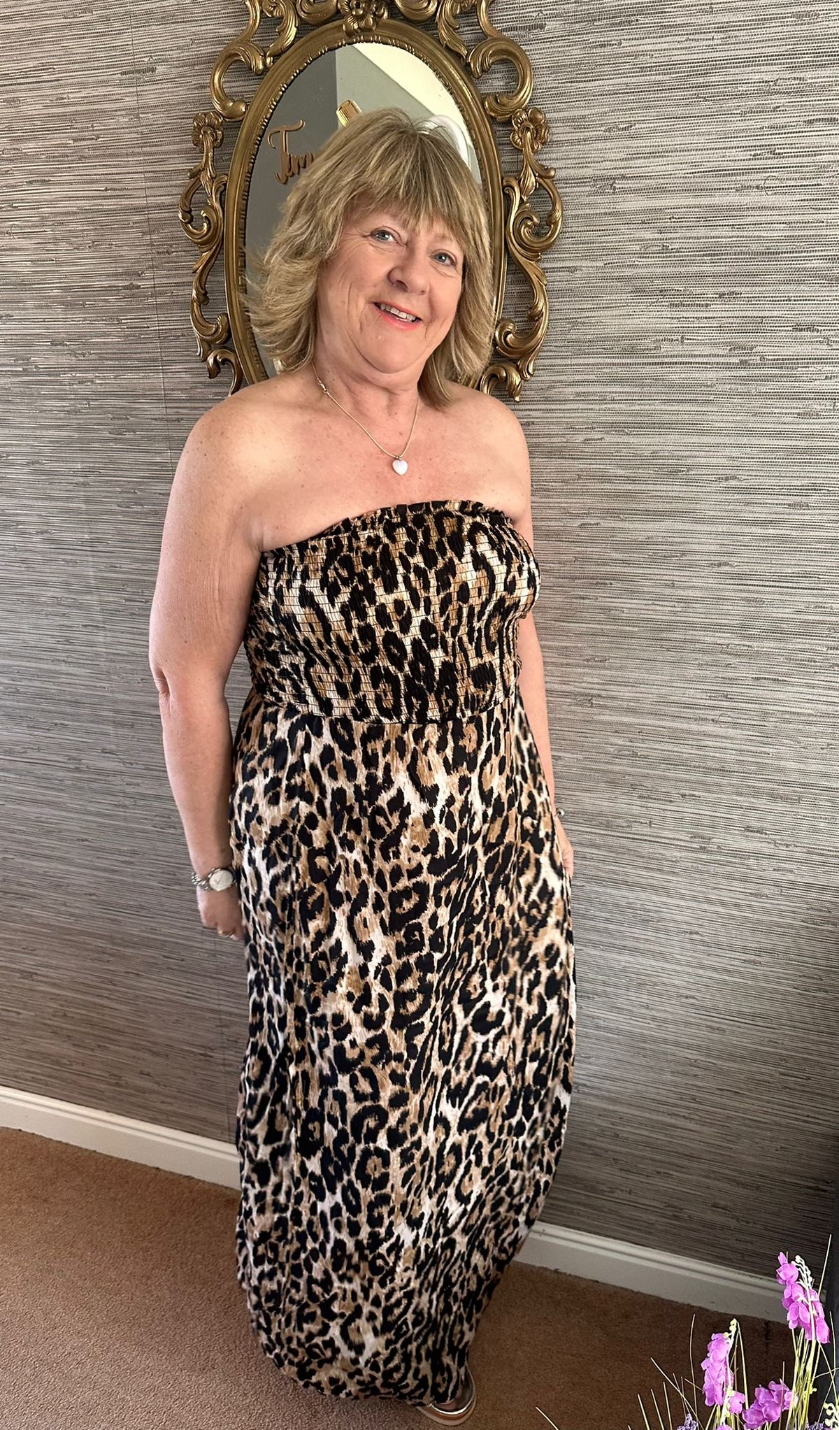 Cindy Strapless Animal Shirred Maxi Dress - LB Boutique