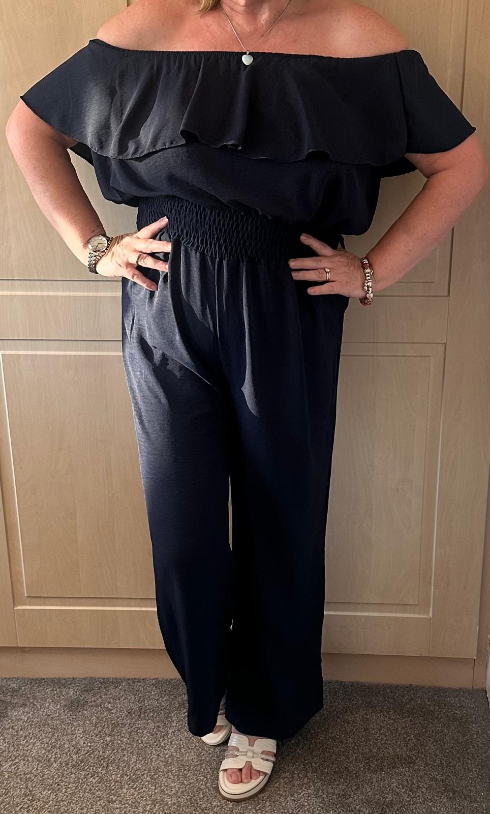 Connie Bardot Jumpsuit with Pockets