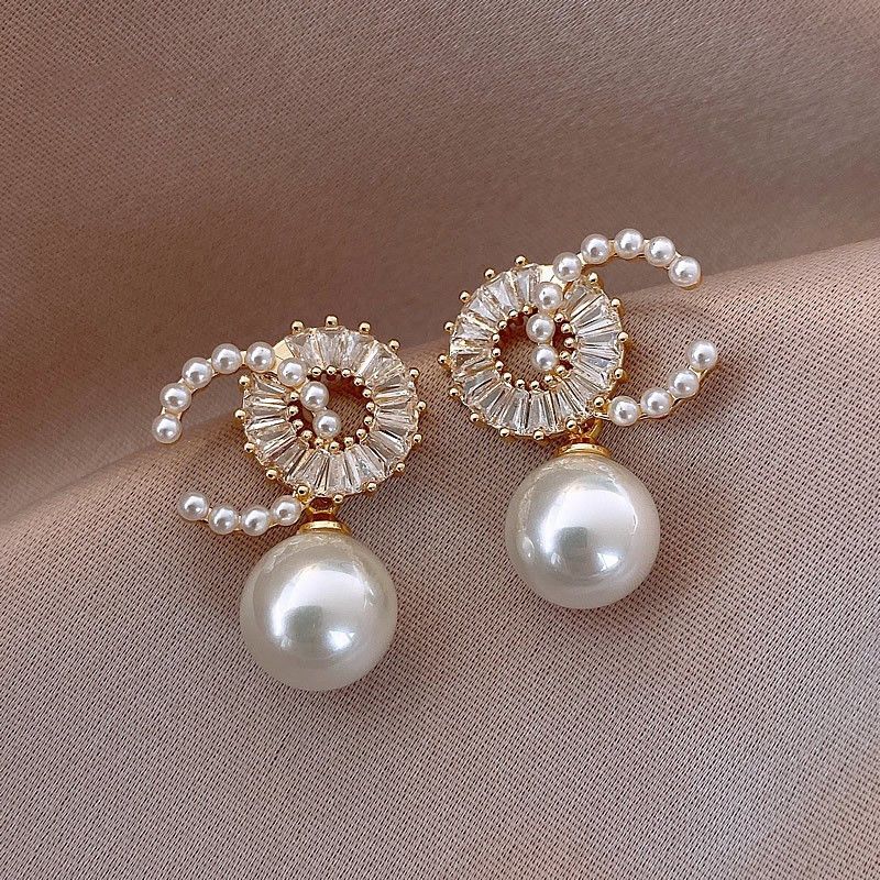 Emma Pearl and Diamante Detail Earrings