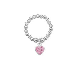 Dollie Jewellery Pink Heart Sparkle Ring - LB Clothing