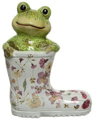 Terracotta Frog in a Welly - LB Clothing