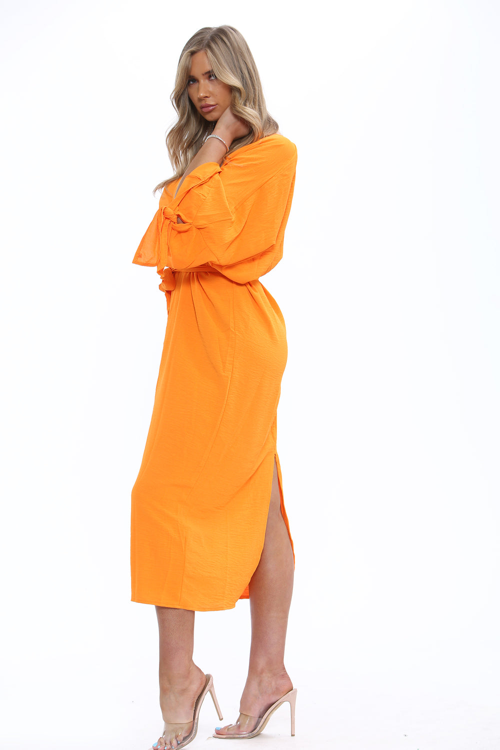 Kayleigh Tie Up Sleeve Maxi Dress - LB Boutique