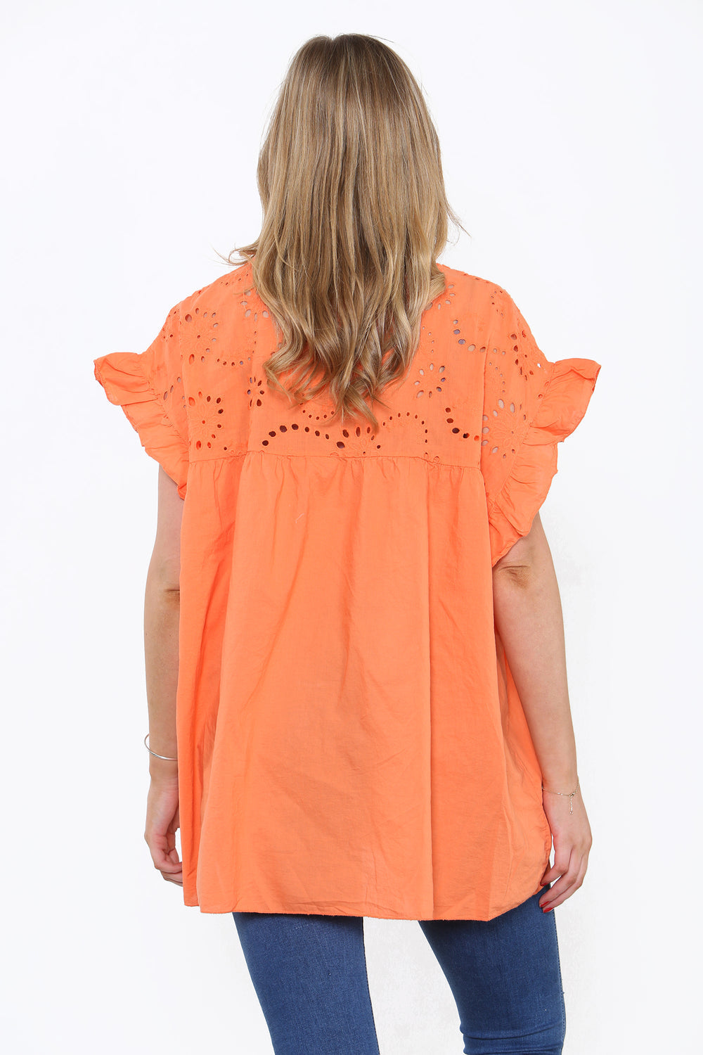 Philippa Frill Sleeve Broderie Anglaise Top
