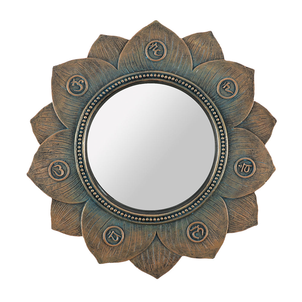 Bronze Lotus Flower Chakra Wall Mirror - LB Clothing