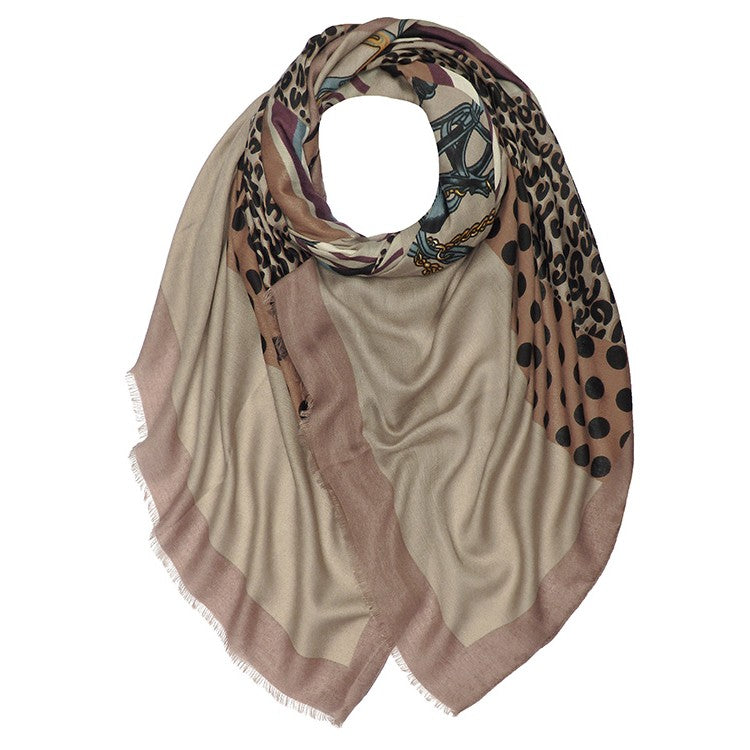 Cara Chains, Dots and Leopard Lightweight Scarf - LB Boutique