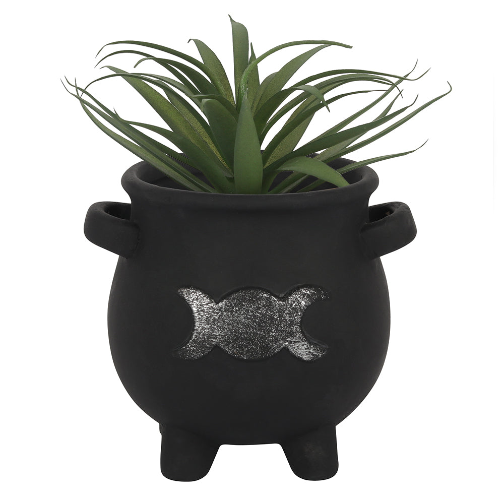 Triple Moon Cauldron Terracotta Plant Pot - LB Clothing