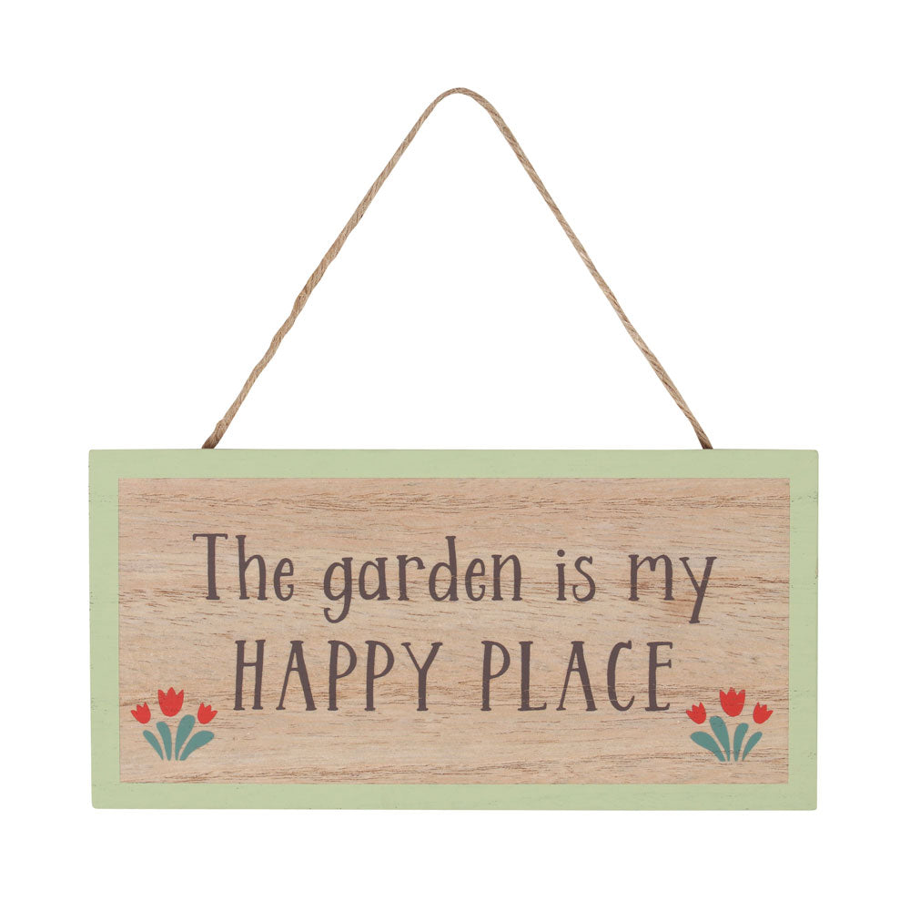 The Garden Is My Happy Place Hanging Sign - LB Clothing