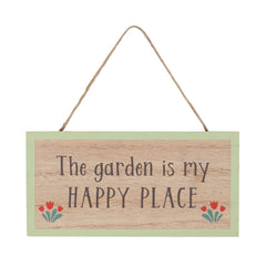 The Garden Is My Happy Place Hanging Sign - LB Clothing