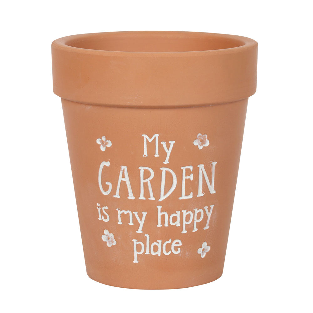 My Garden Is My Happy Place Terracotta Plant Pot - LB Clothing