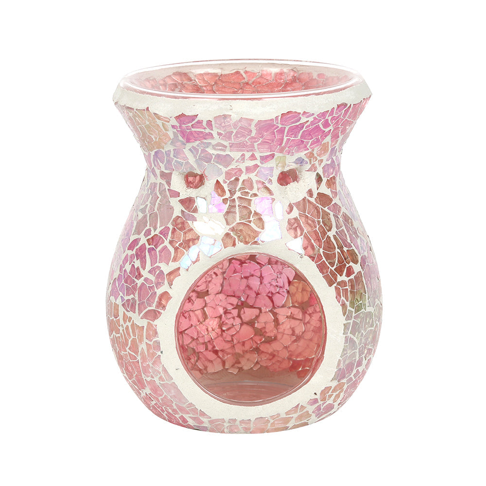 Small Pink Iridescent Crackle Oil Burner - LB Clothing