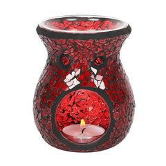 Small Red Crackle Glass Oil Burner - LB Clothing