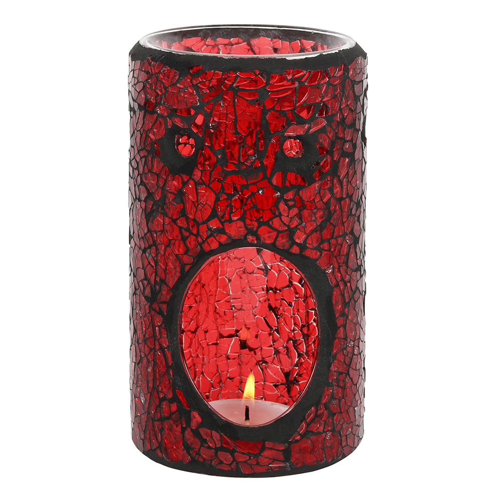 Red Pillar Crackle Glass Oil Burner - LB Clothing