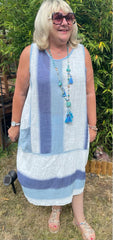 Hallie Striped Linen Dress - LB Clothing