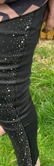 Elyse Diamante Encrusted High Waist Skinny Jeans - LB Clothing