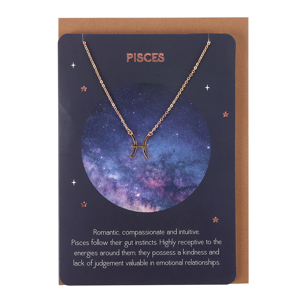 Pisces Zodiac Necklace Card - LB Clothing