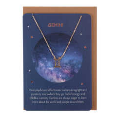 Gemini Zodiac Necklace Card - LB Boutique