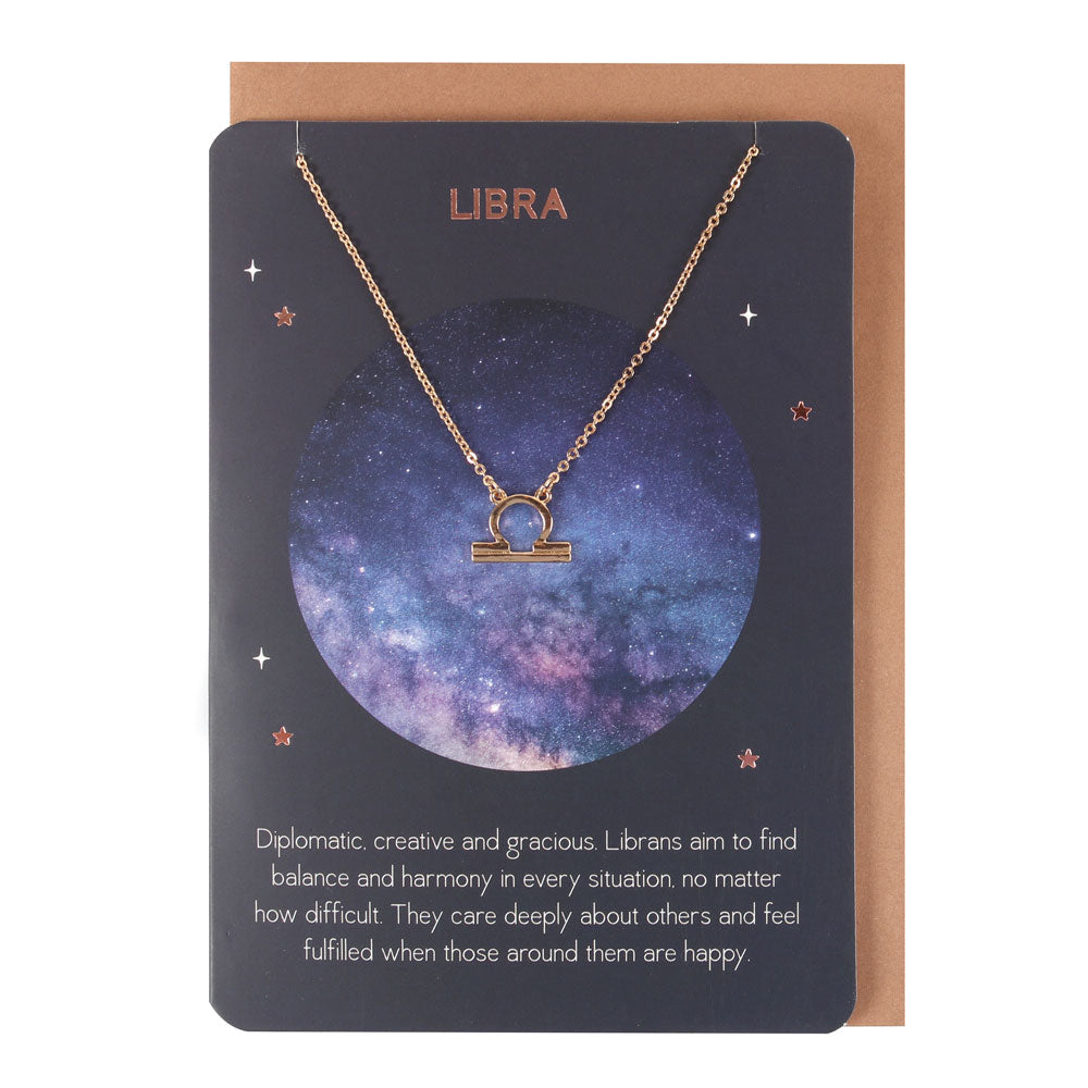 Libra Zodiac Necklace Card - LB Boutique