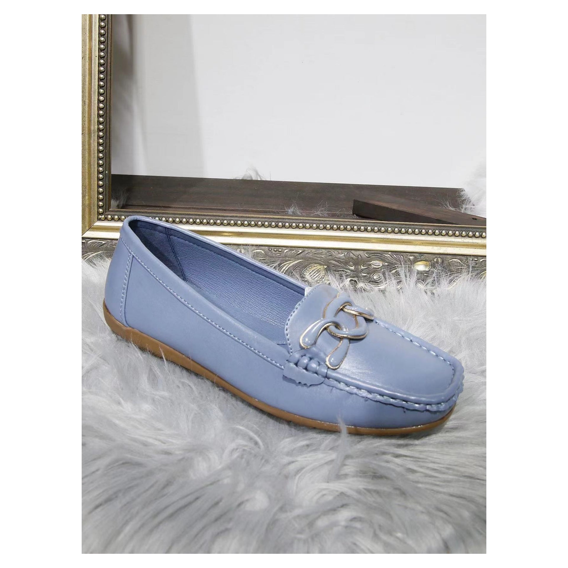 Jacqueline Comfy Buckle Front Loafers - LB Clothing