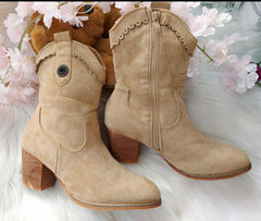 Sharnie Block Heel Cowboy Boots - LB Clothing